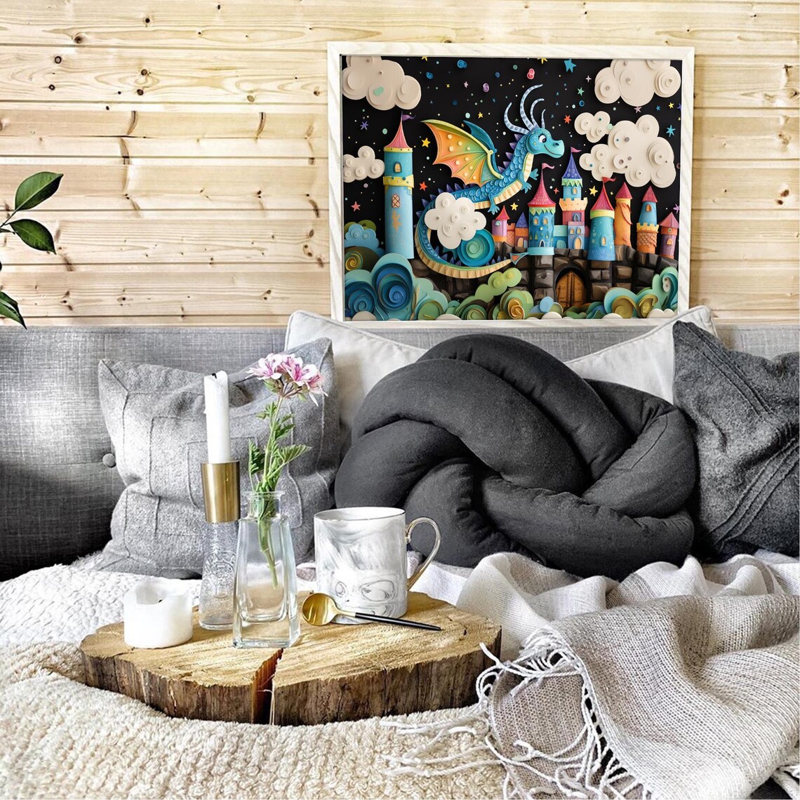 Baby Dragon Nursery Art, Kids Room Wall Art - Image 4
