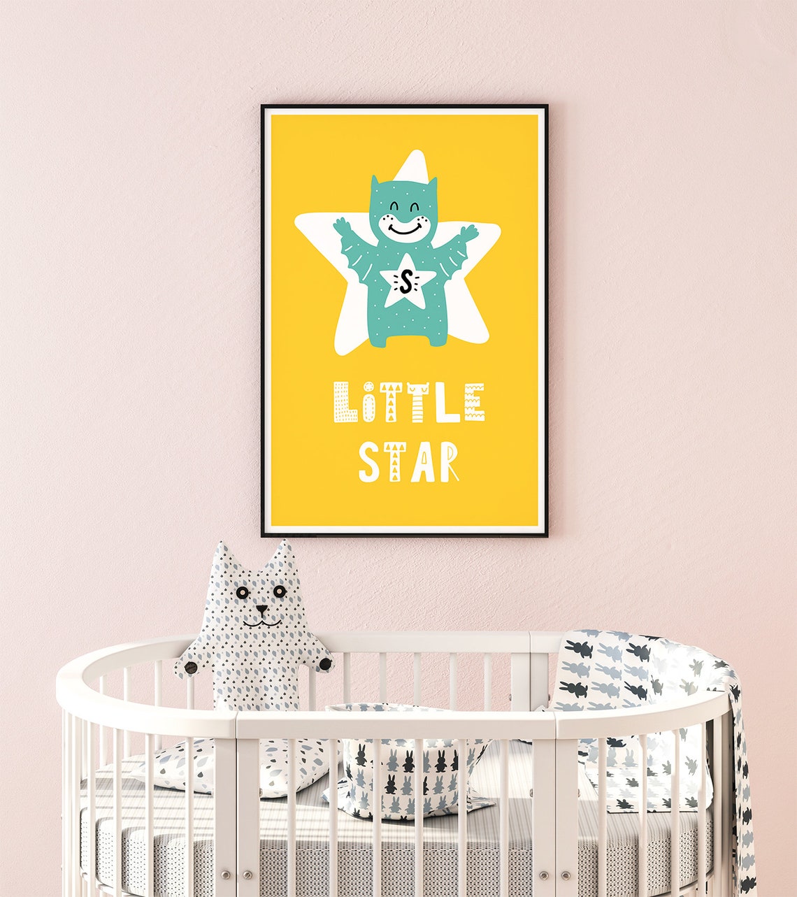 Little Star Cute Dragon Monster Yellow Nursery Poster Kids Room Decor - Image 2