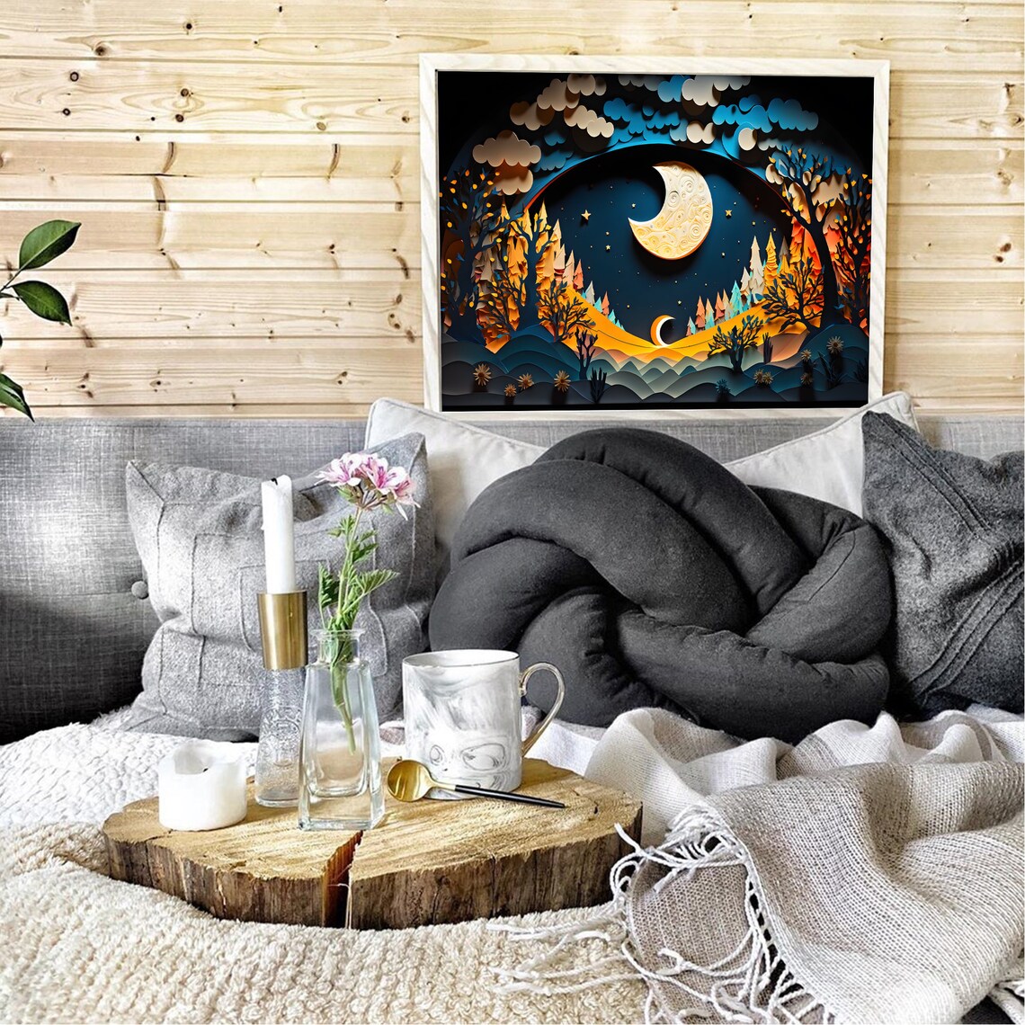 Moon Nursery Decor Art Print, Modern Nursery Print - Image 3