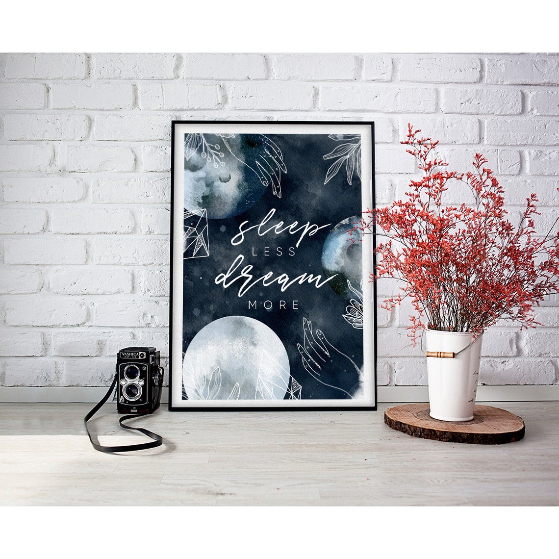 Sleep Less Dream More Mindfulness Gift Constellation Print Celestial Watercolor Astrology Gifts Astrology Poster Nursery Poster - Image 2