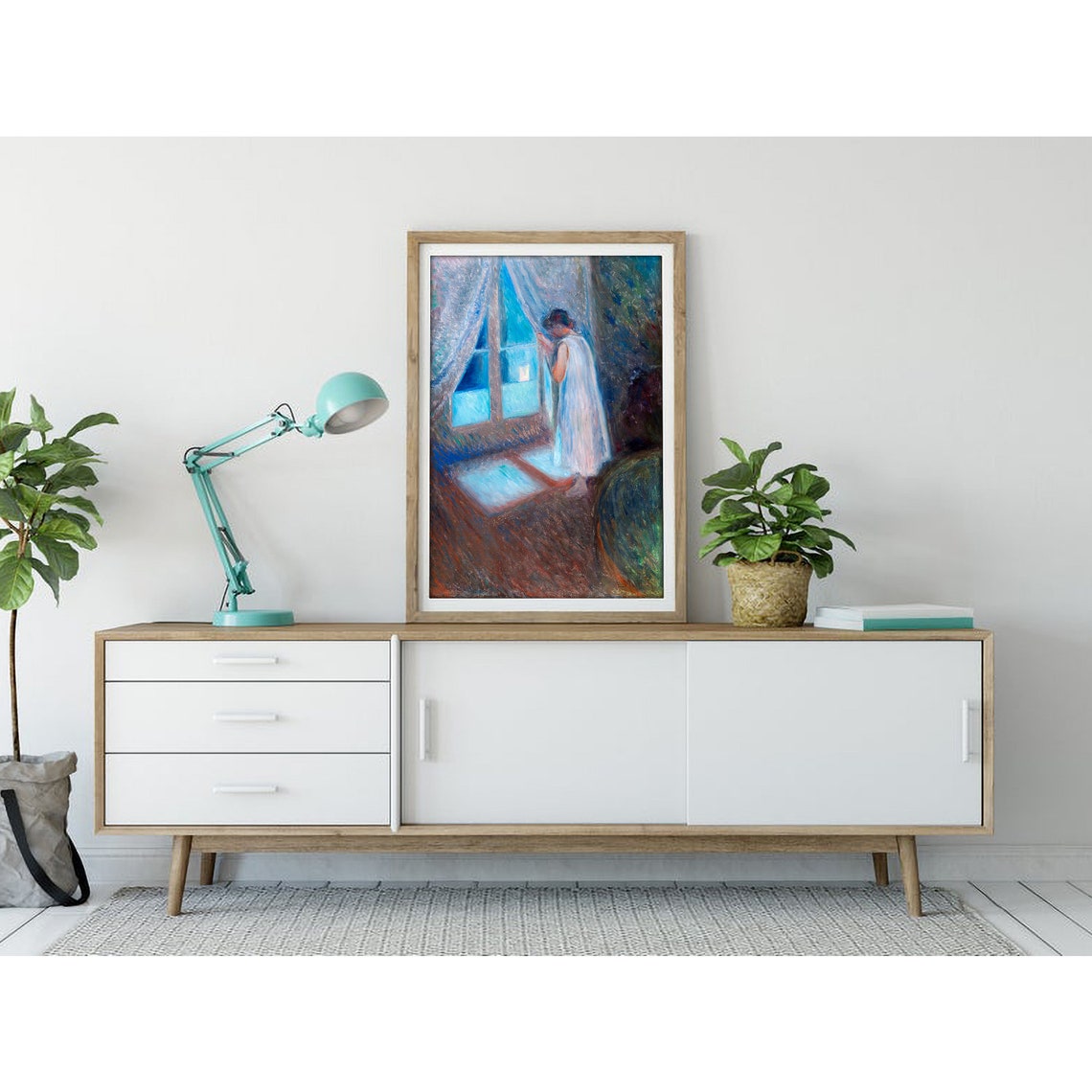 Edvard Munch The Girl by the Window Blue Night Interior Art Poster - Image 3