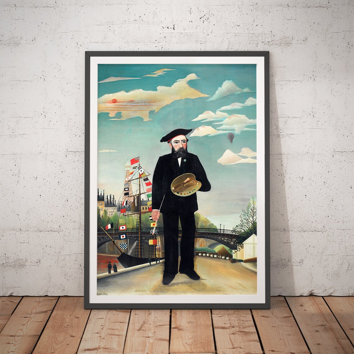 Henri Rousseau Myself Portrait-Landscape Naïve Self Portrait Poster