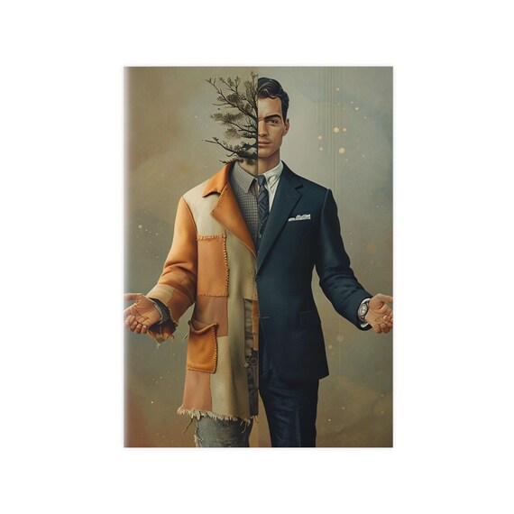 Rags to Riches Split Portrait of a Man in Rags and Suit Poster