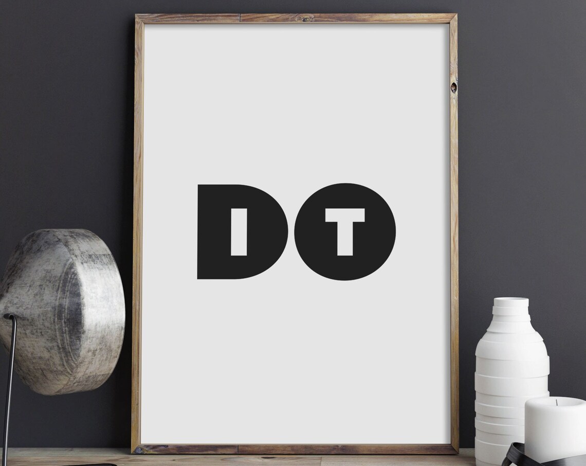 Do It Bold Geometric Lettering Minimalist Motivational Wall Art