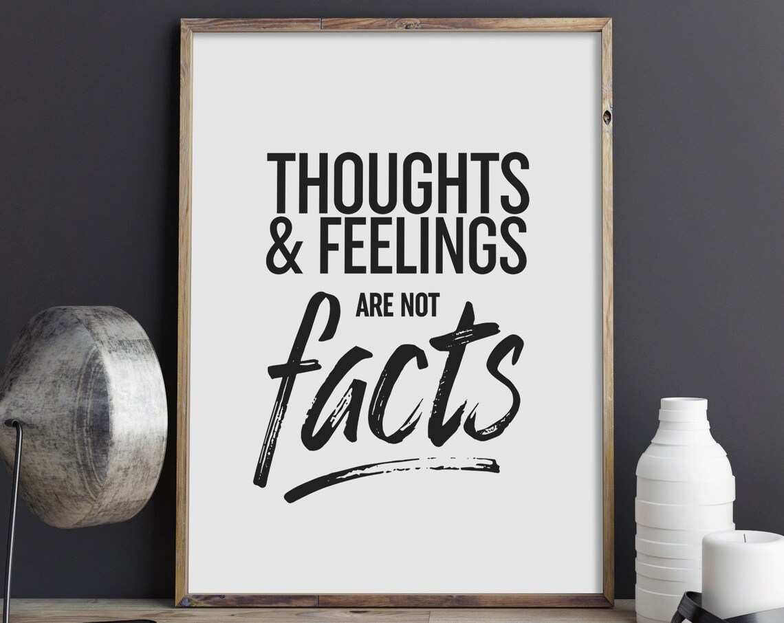 Thoughts And Feelings Are Not Facts Mental Health Quote Poster