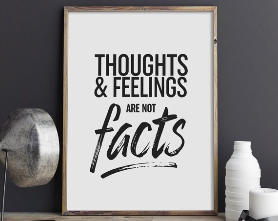 Thoughts And Feelings Are Not Facts Mental Health Quote Poster