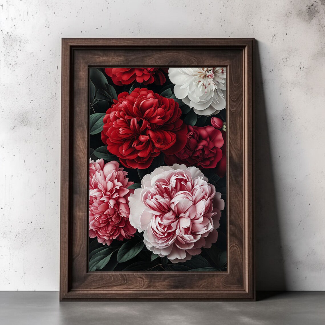 Antique Peony Art Print, Moody French Botanical - Image 2
