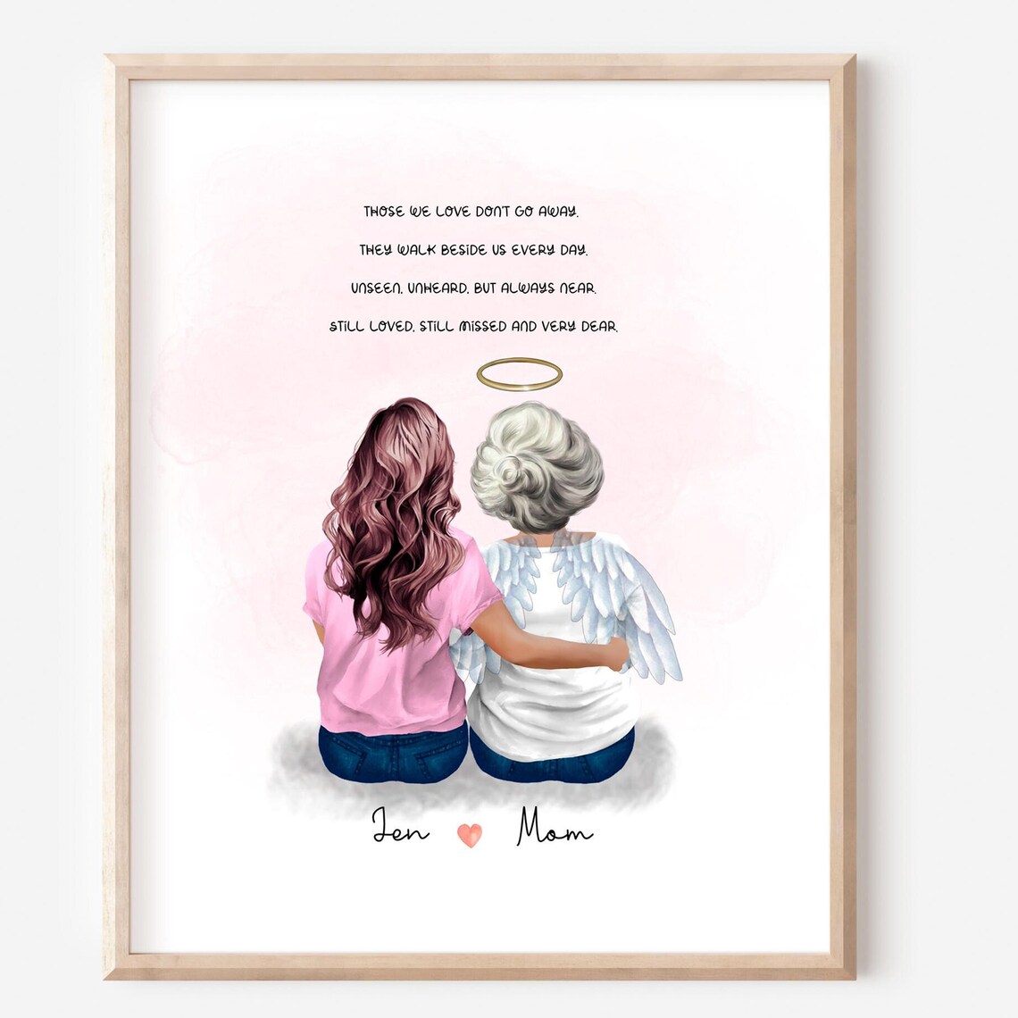 Those We Love Don't Go Away Memorial Mom Angel Keepsake Gift Print