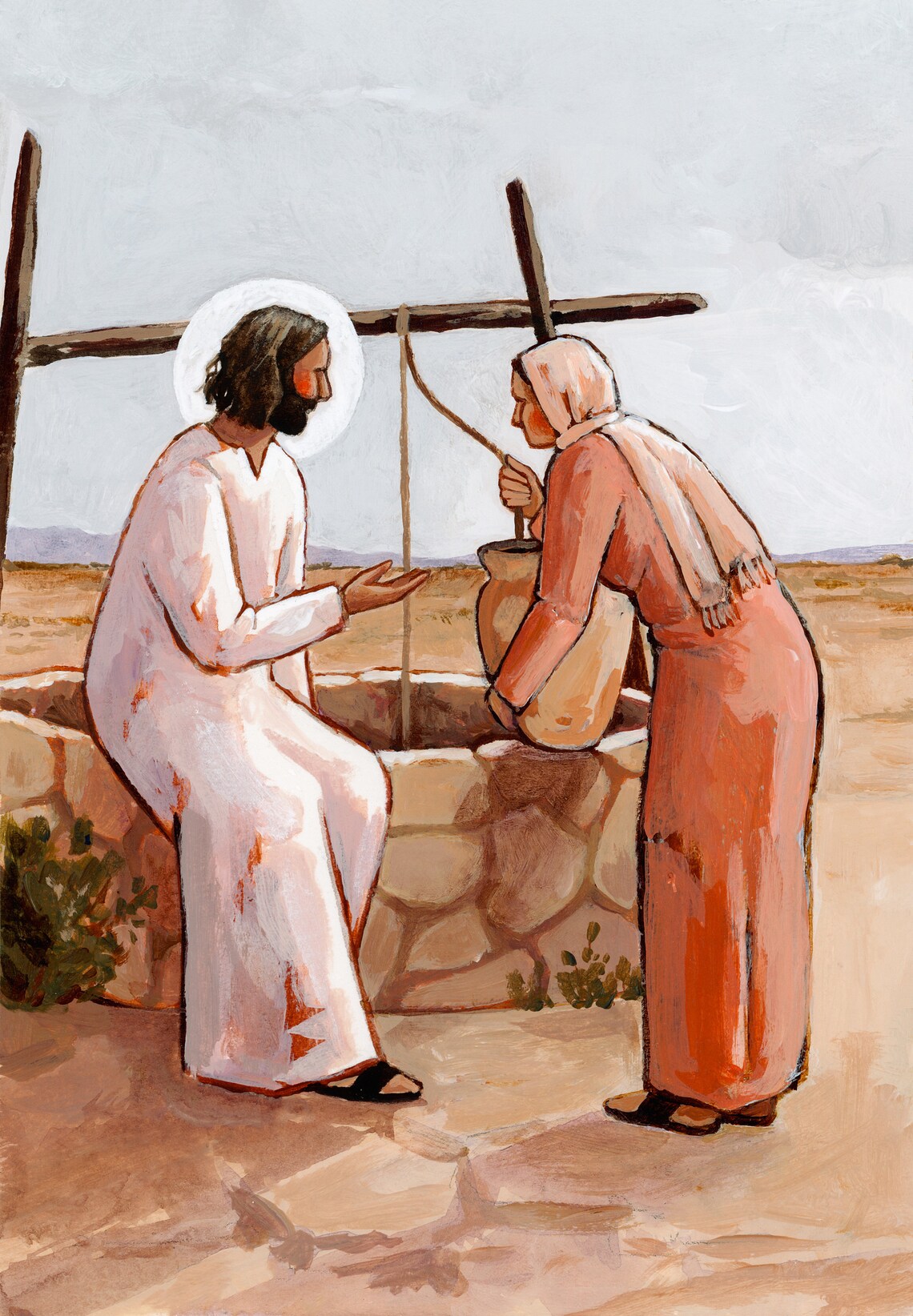 Jesus At The Well, Samaritan Woman Art Print - Image 2