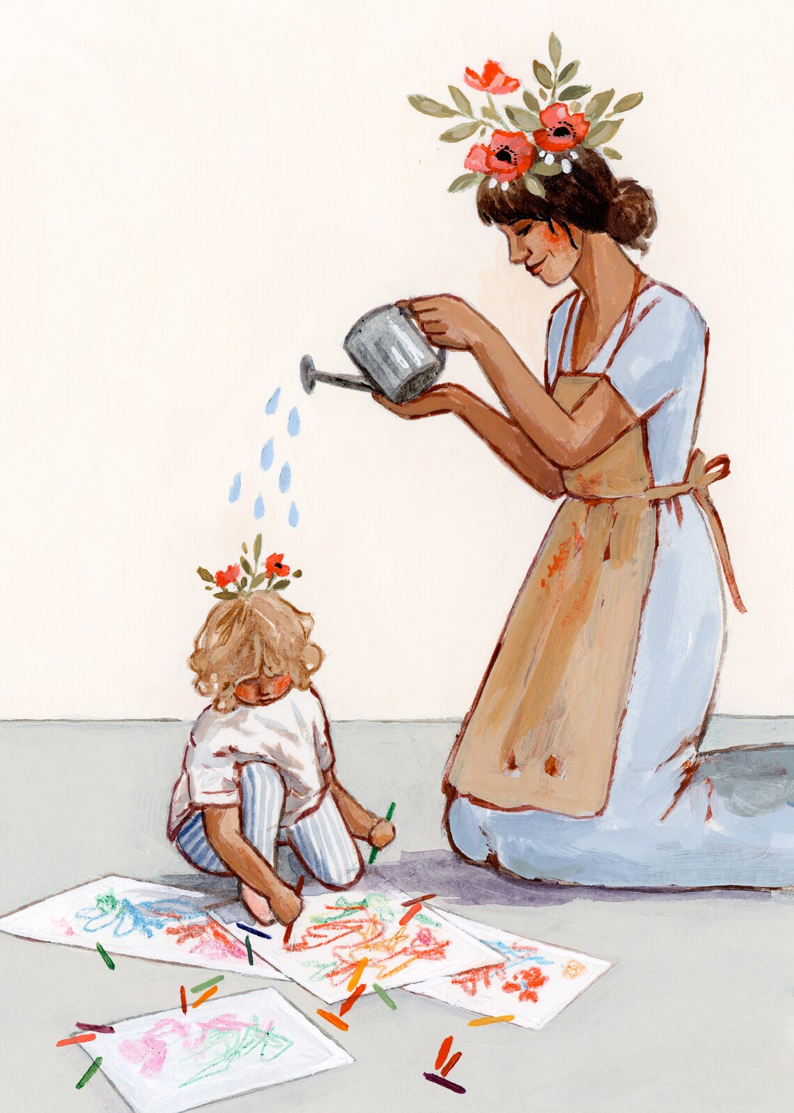 Mom and Child, Motherhood Nursery Wall Art Print - Image 2