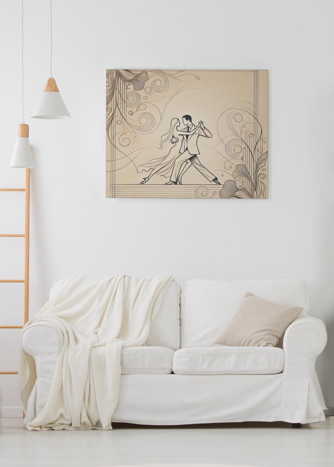 Elegant Dance Line Art, Romantic Ballroom Print - Image 3