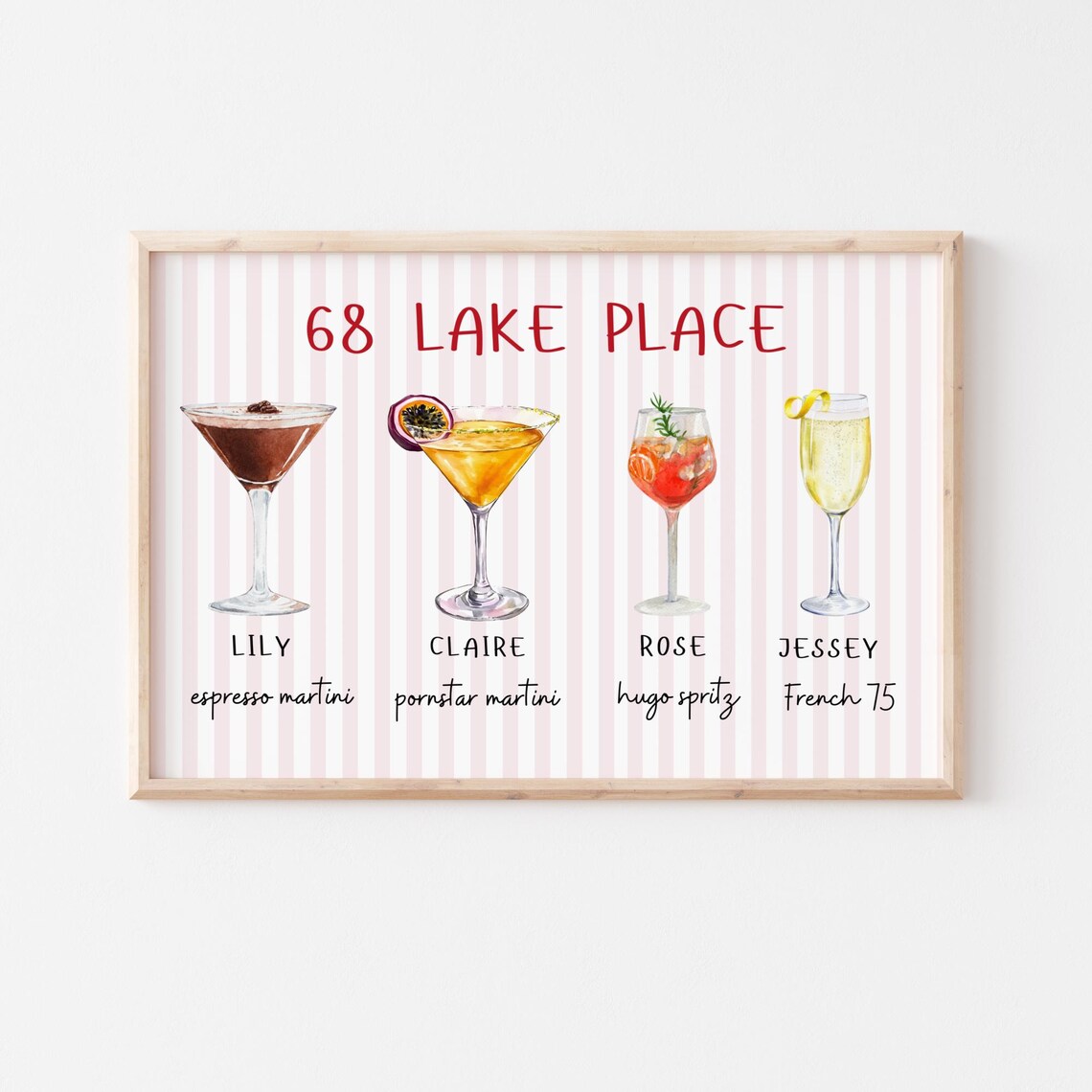 Custom Roommate Drink Print, Cocktail Poster
