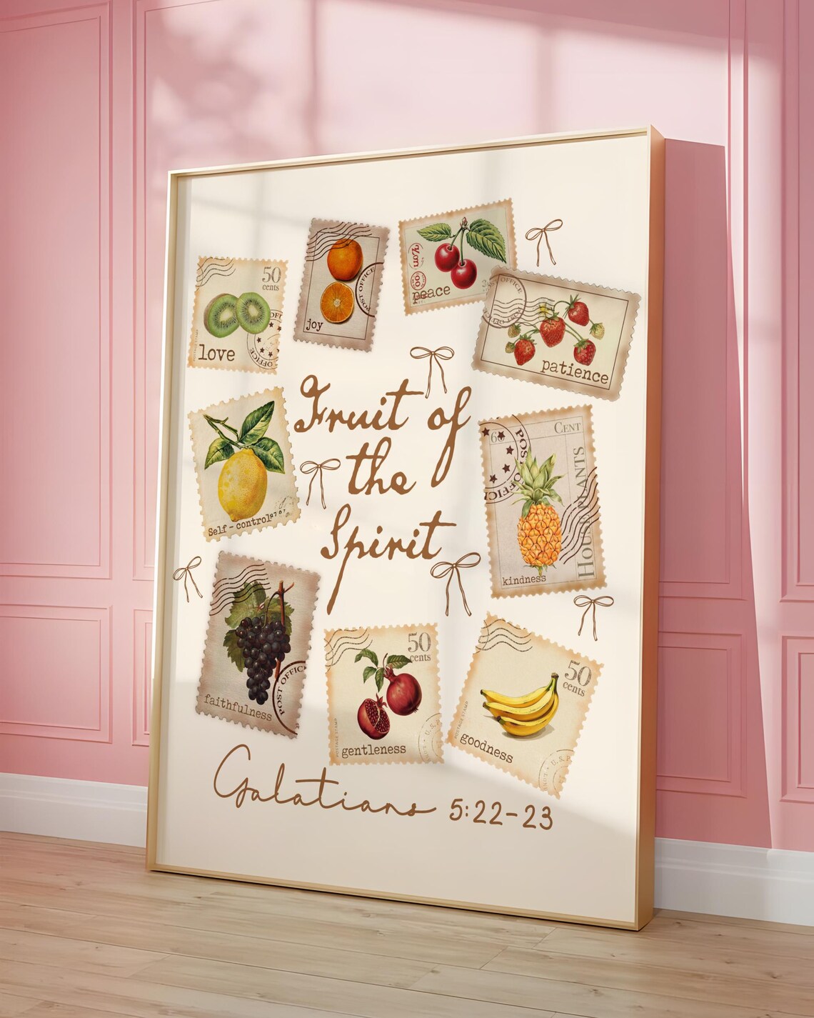 Vintage Stamp Fruit Of The Spirit Art Print