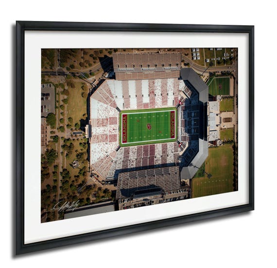 Sooners Memorial Stadium Print Ou Football Decor Framed Or Metal