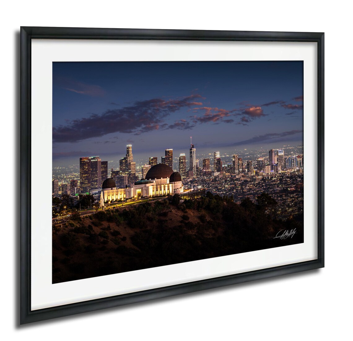 Griffith Observatory, La Sunset Cityscape Travel Poster
