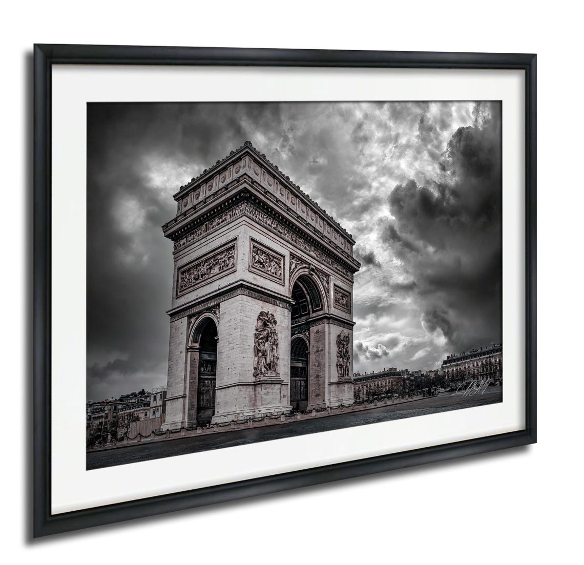 Arc de Triomphe Dramatic Stormy Sky Paris Landmark Photo Poster