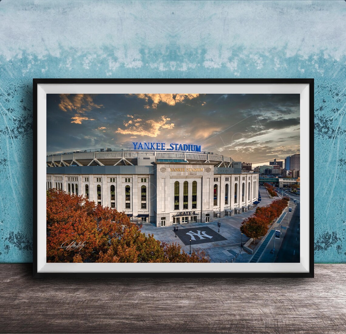 Yankee Stadium Sunrise and Sunset Baseball Print