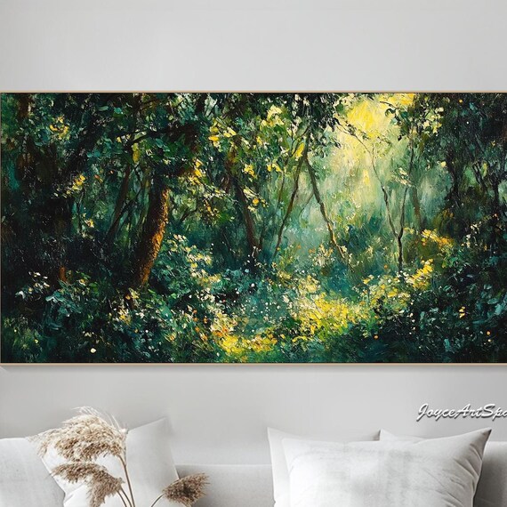 Green Wall Art Abstract Forest Wall Art Large Nature Wall Art Tree Oil Painting On Original Abstract Painting Large Wall Decor