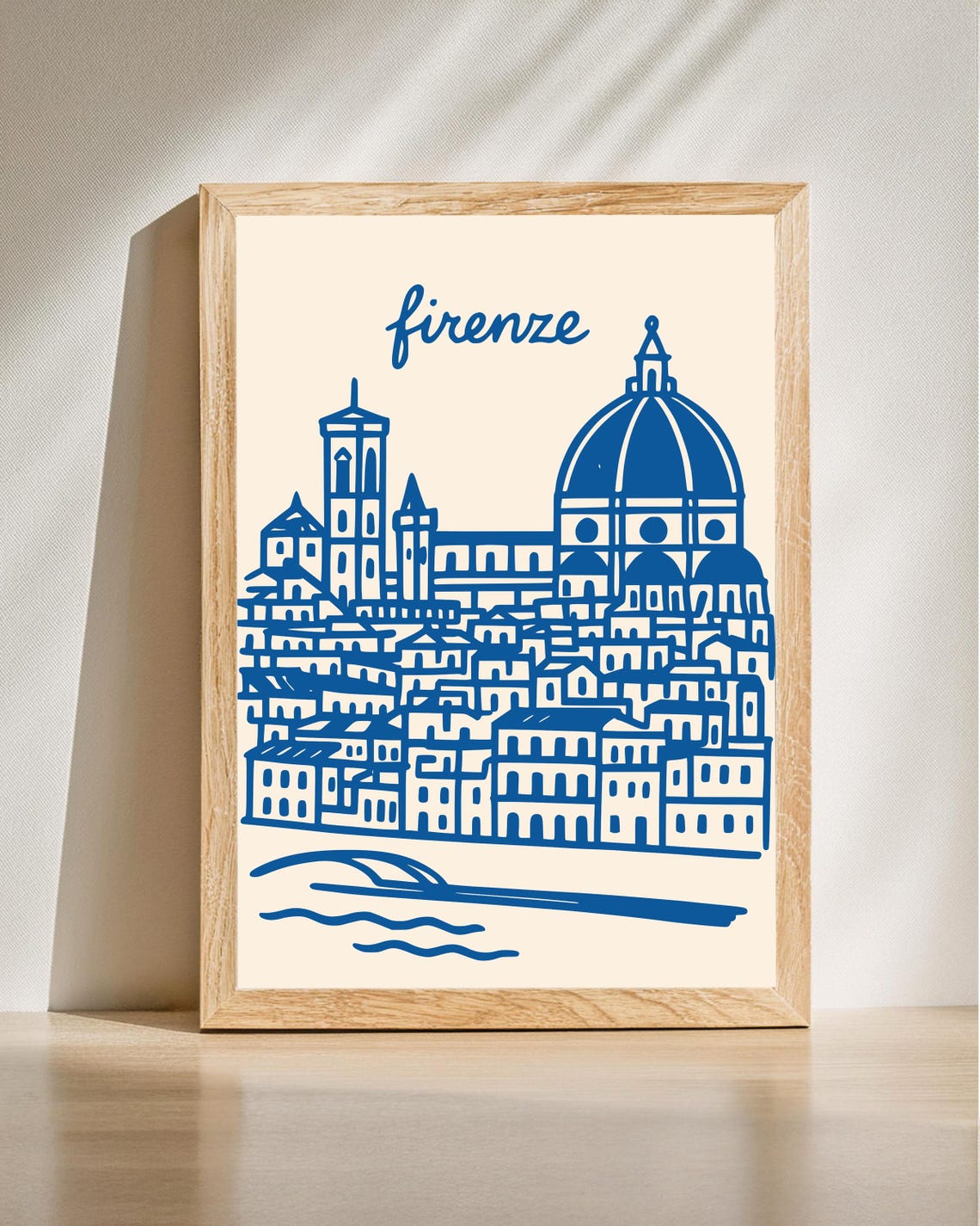 Firenze Cityscape Art Florence Minimalist Line Drawing Modern Travel Wall Italian Architecture Decor
