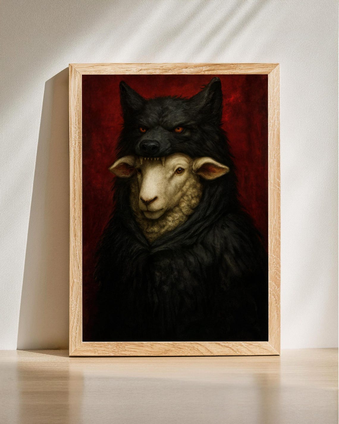 Sheep In Wolfart Dark Surrealism Print Gothic Home Decor Intriguing Animal Portrait
