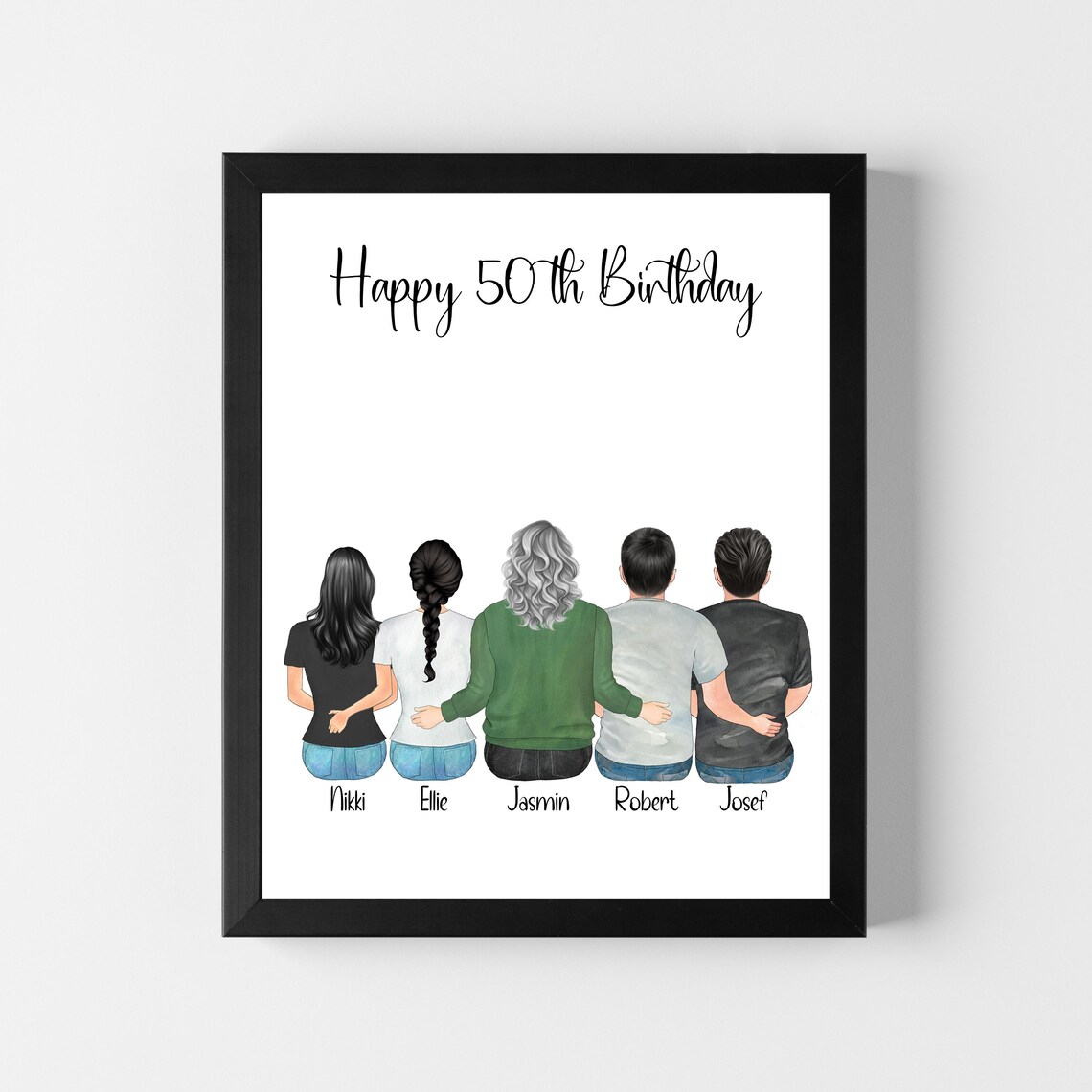 Happy 50th Birthday Personalized Mom Art Print