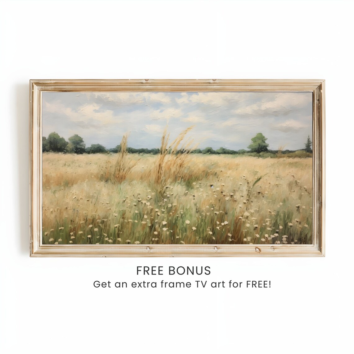 Golden Meadow with Wildflowers Vintage Summer Landscape Poster - Image 3