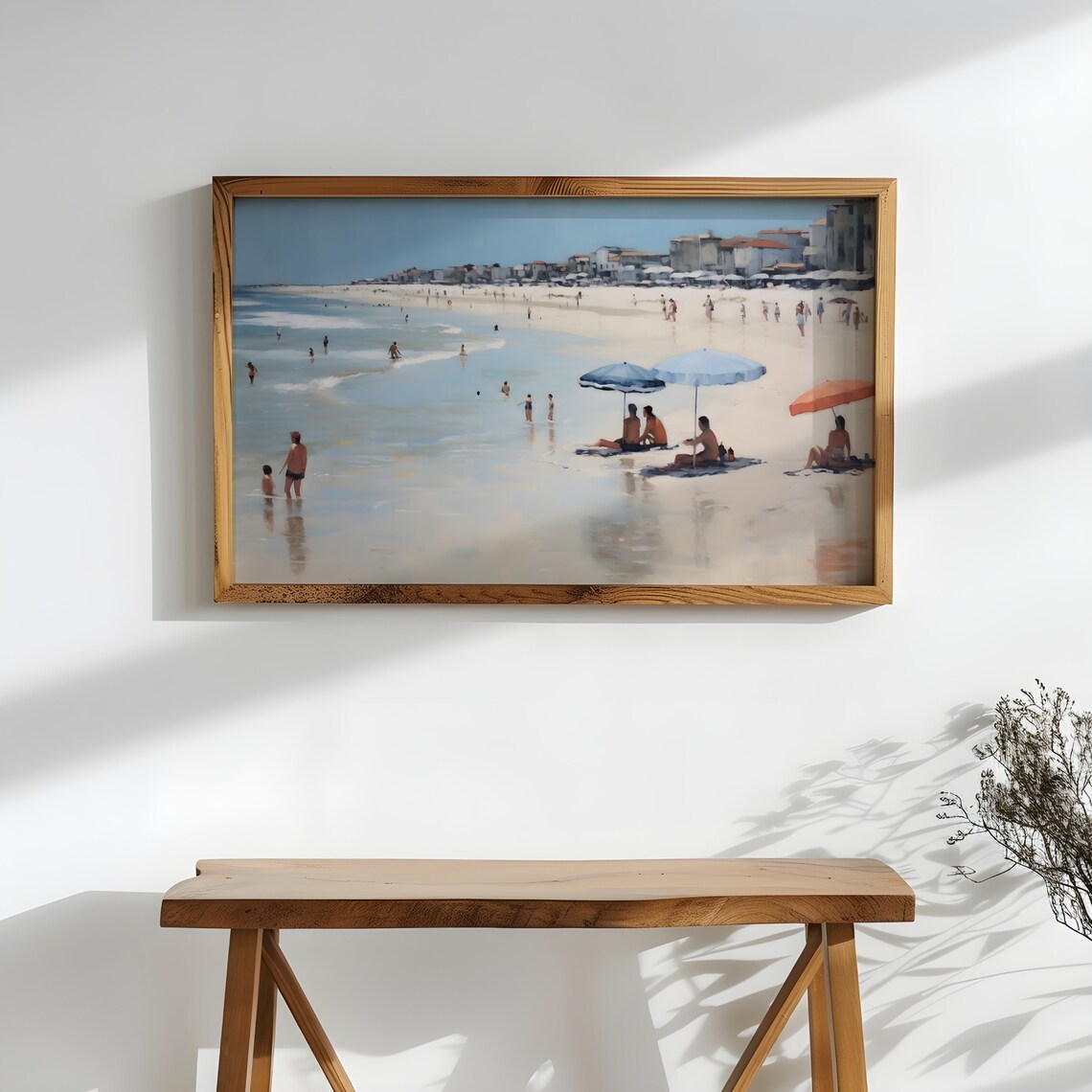 Seaside Beach Vintage Landscape Oil Painting Coastal Sea Nautical Antique Print Seascape Summer Wall Art Farmhouse Decor - Image 2