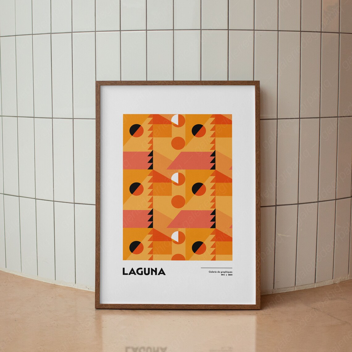 Laguna Orange Geometric Graphic Gallery Exhibition Art Poster