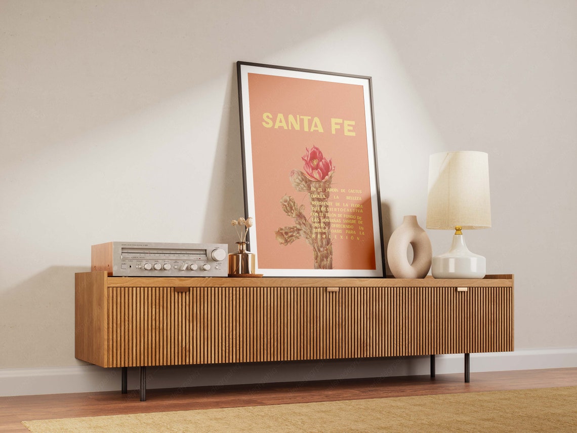 Santa Fe Cholla Cactus Flower Spanish Desert Photography Poster - Image 2