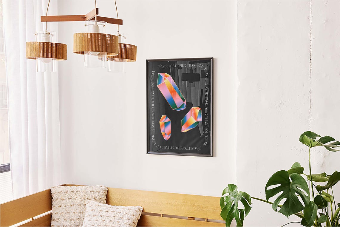Maybe Its Easier Than You Think Rainbow Crystal Affirmation Poster - Image 5