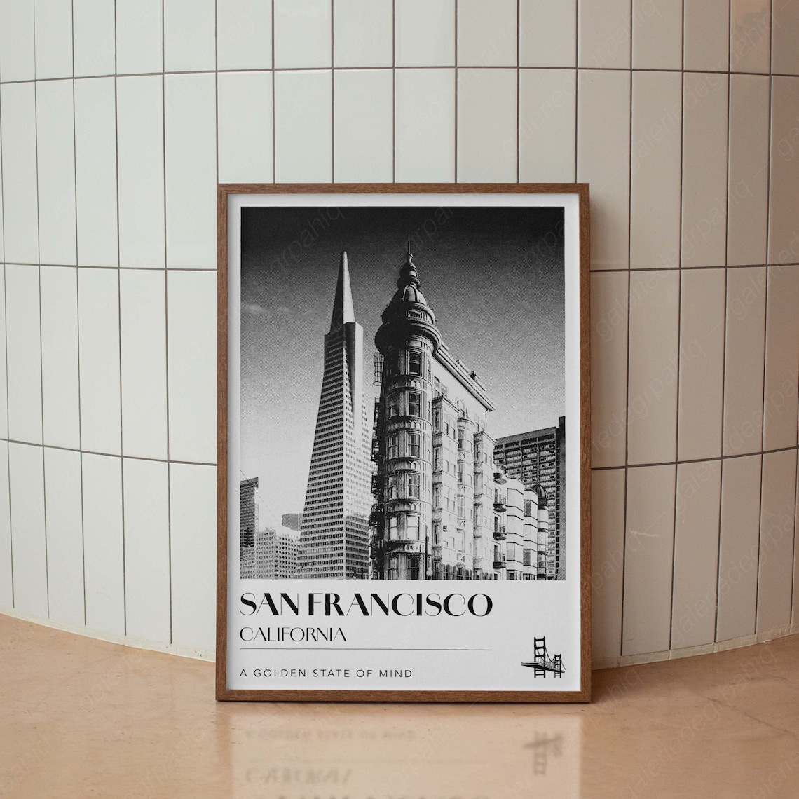 San Francisco California Golden State Mind Black White Photo Poster