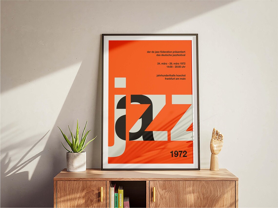 Retro German Jazz Festival Poster, Vintage Concert Print - Image 3