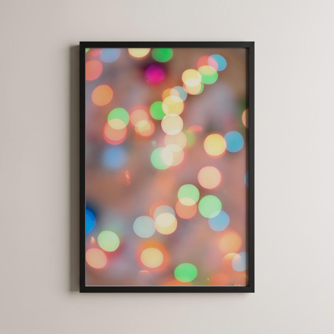 Colorful Bokeh Lights Abstract Blurred Photography Modern Decor Poster