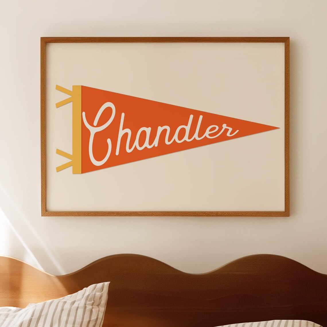 Custom Name Pennant Print, Vintage Boys Room Decor