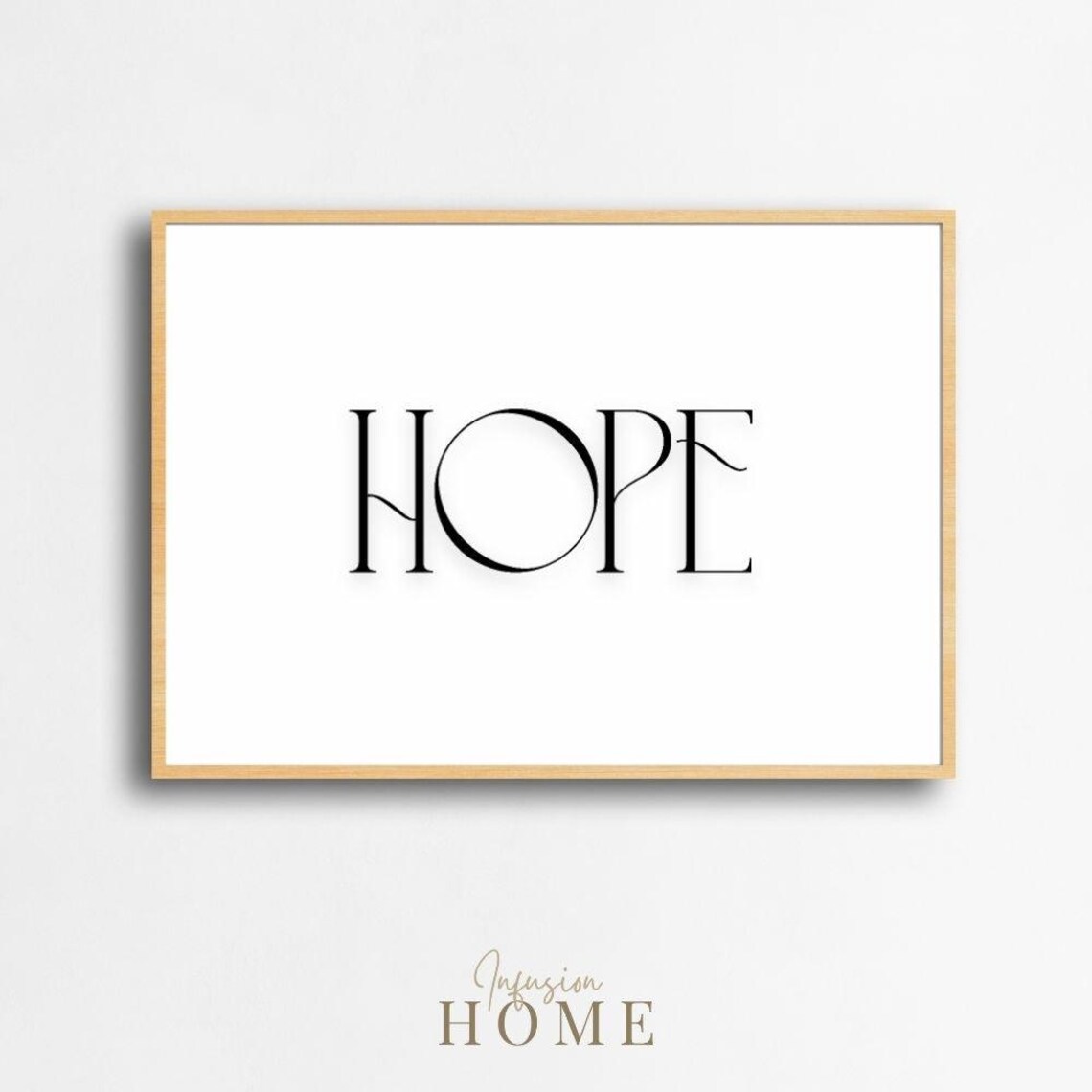 Hope Typography Print Minimalist Black And White Inspirational Art