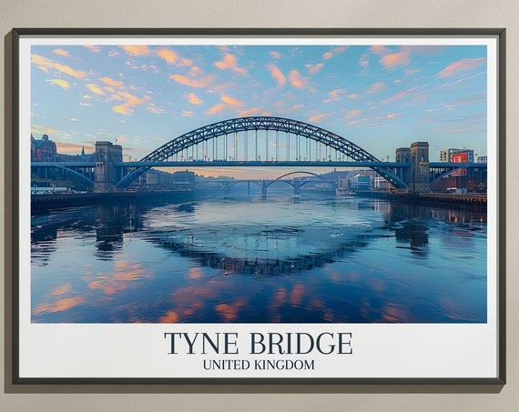 Vintage Tyne Bridge Travel Posters Millennium Bridge Art Prints Iconic Newcastle Wall Art Architectural Wonders Of Newcastle Upon Tyne