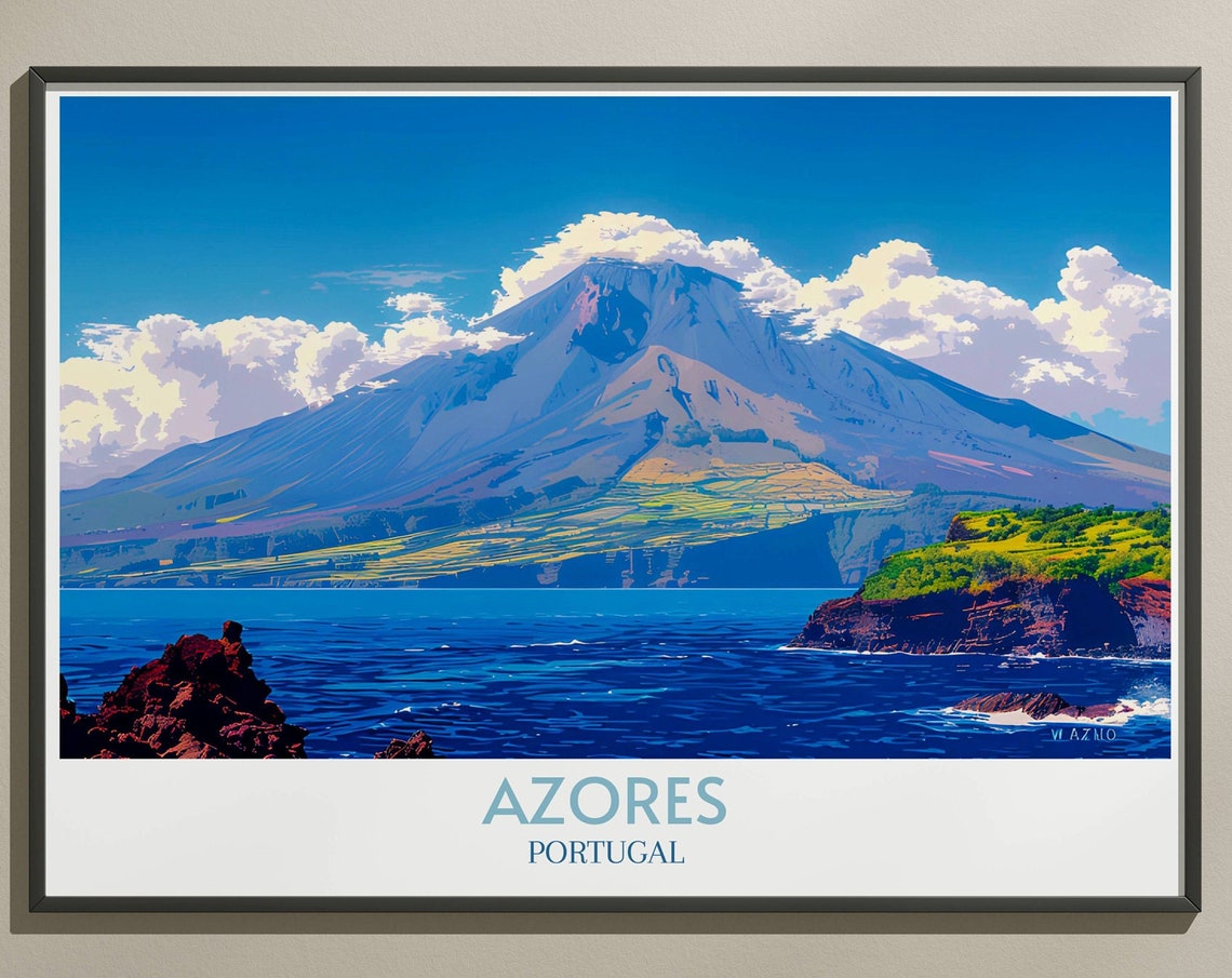 Azores Map And City Prints Azores Themed Art Prints Ideal Gifts For Travel Enthusiasts Portugal Travel Prints