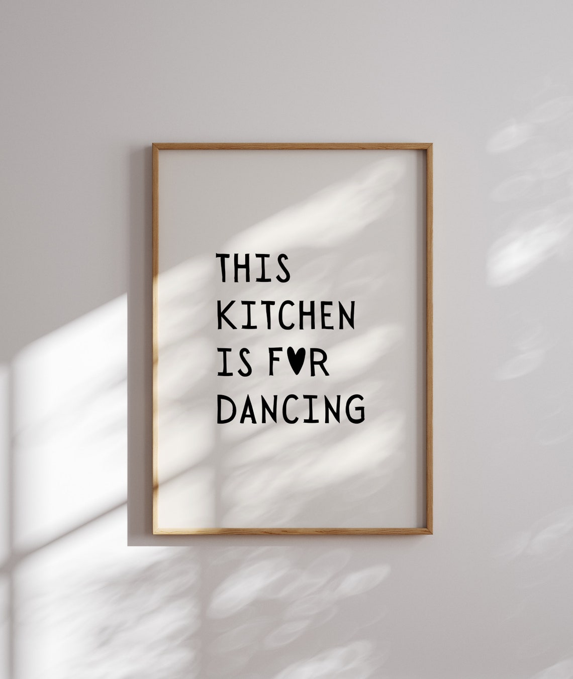 This Kitchen Is For Dancing Black Typography Minimalist Poster - Image 2