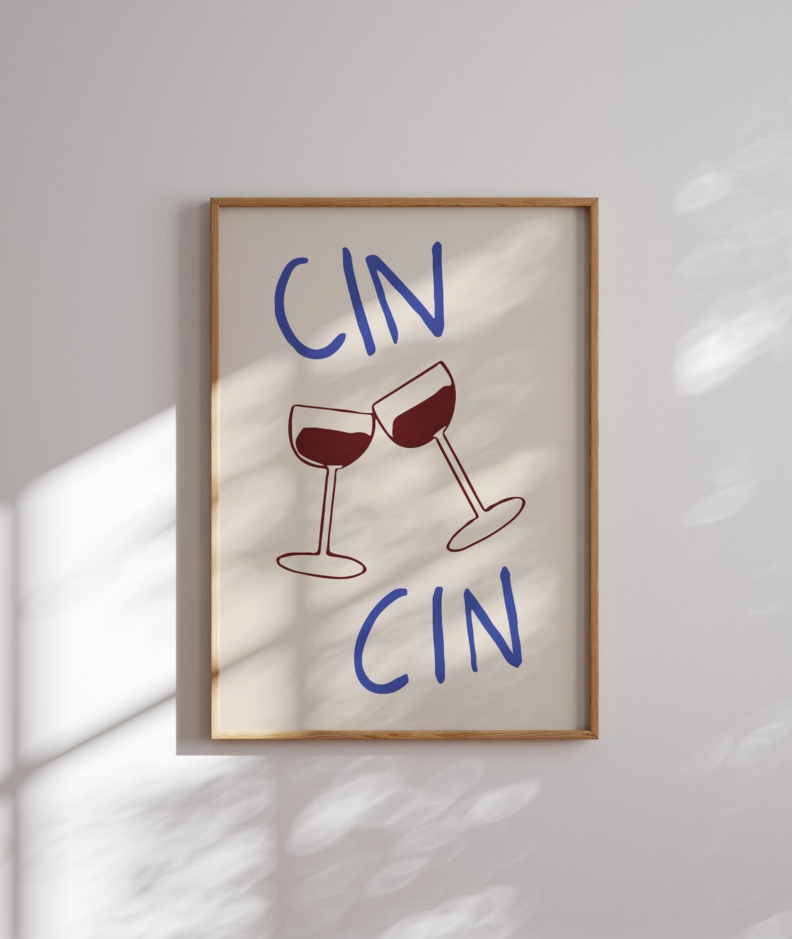 Cin Cin Cheers Wine Glasses Kitchen Art Print - Image 3