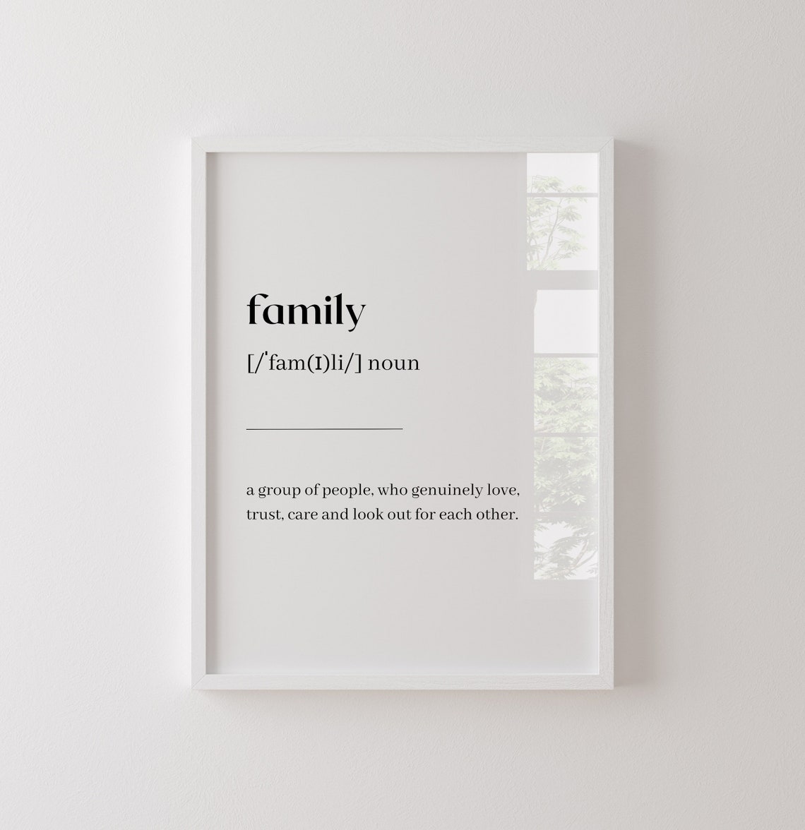 Family Definition Print Home Decor Gift Family Gift Wall Art Print Quote Print Family Wall Decor Family Print Family