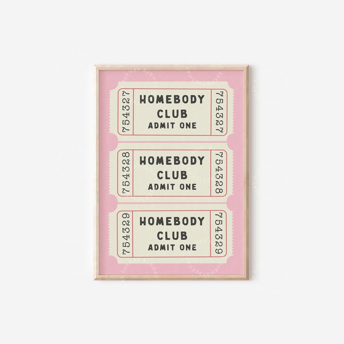 Homebody Club Pink Retro Aesthetic Art Print - Image 4