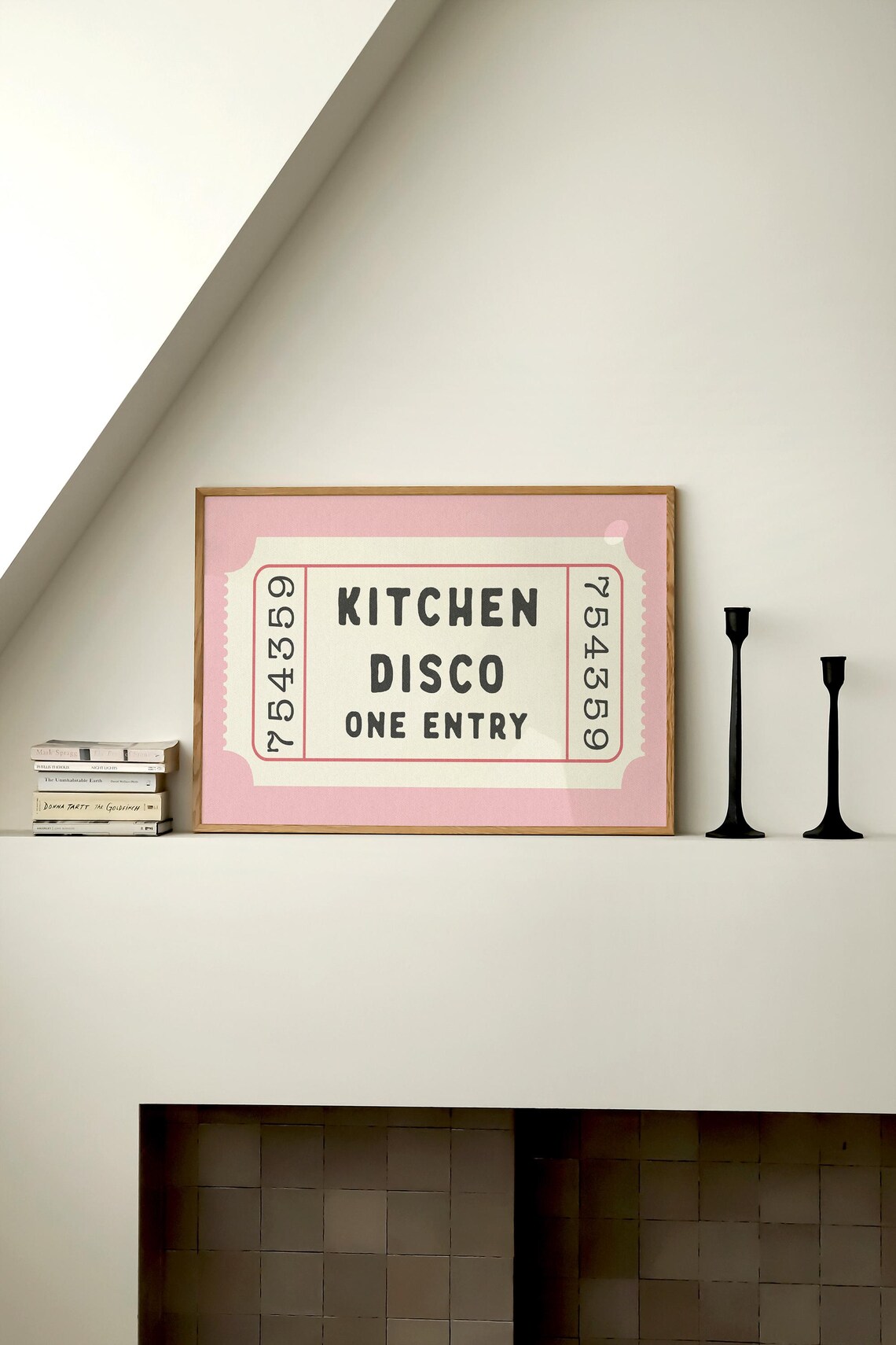 Kitchen Disco Ticket, Pink Retro Aesthetic Art Print - Image 3