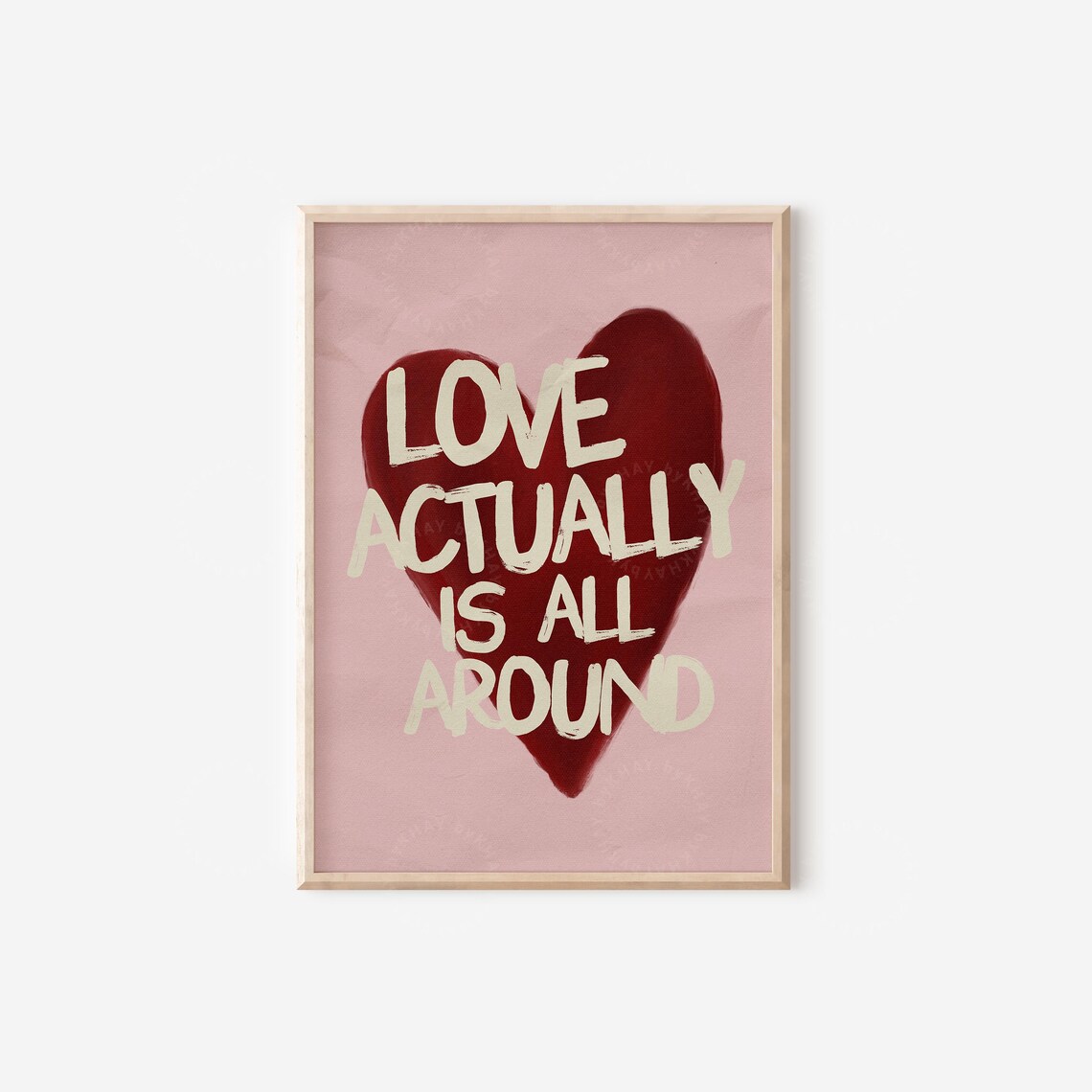 Love Actually Is All Around Vintage Style Art Print - Image 4