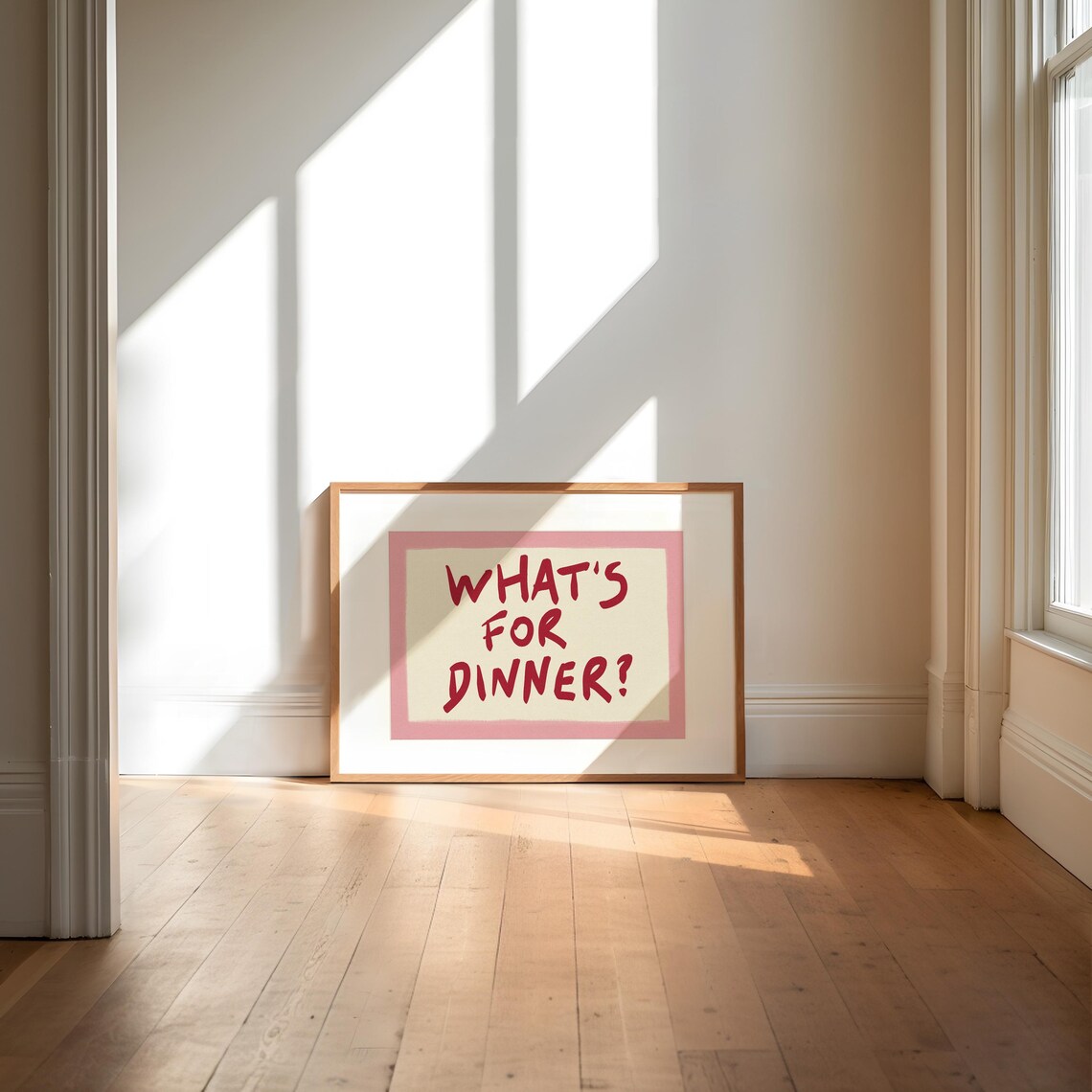 Whats For Dinner Quote Art Print, Modern Typography - Image 2