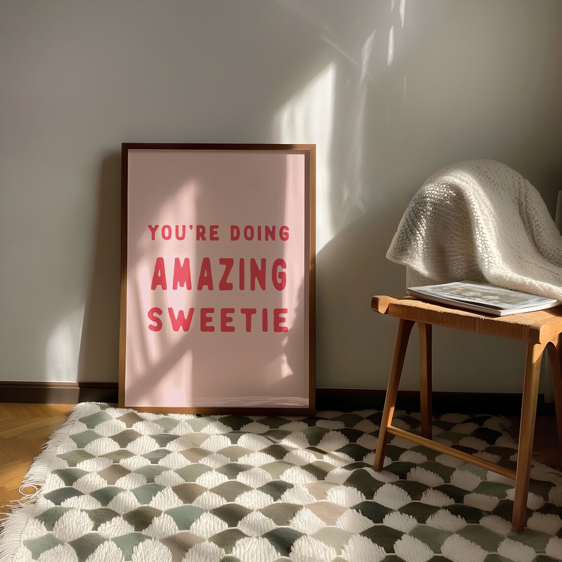 Youre Doing Amazing Positive Retro Typography Print - Image 2