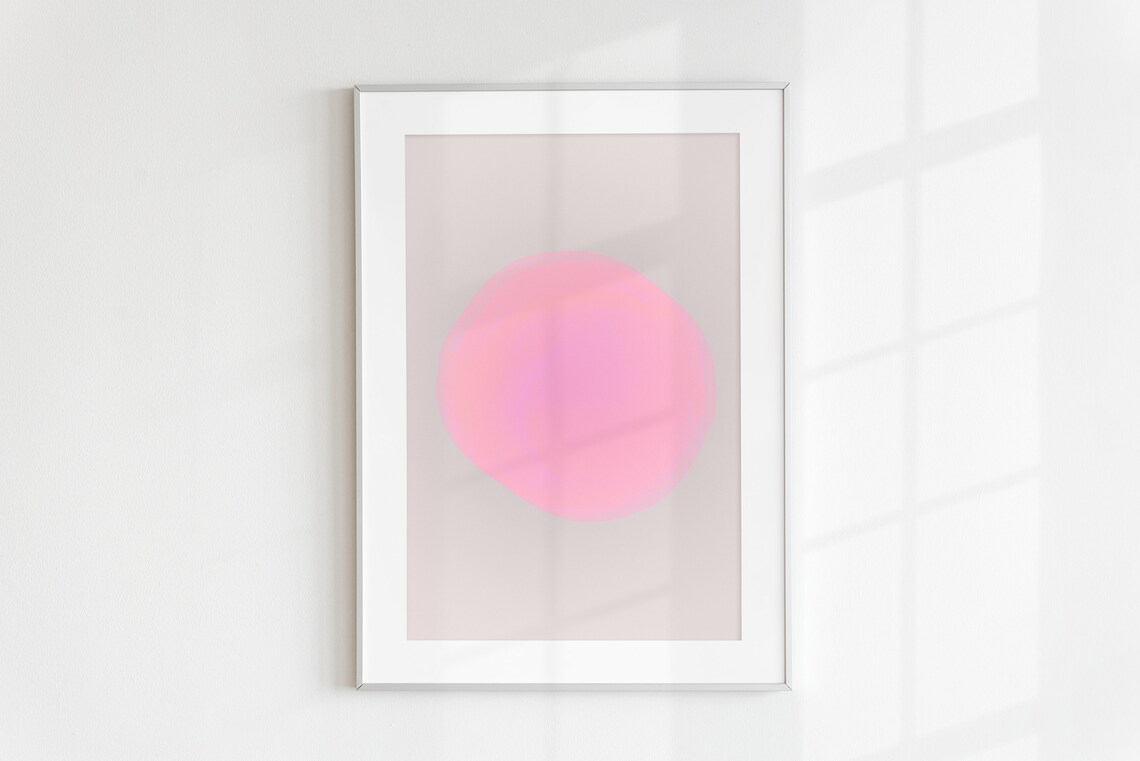 Glowing Neon Aura Circle Art, Y2K Minimalist - Image 4