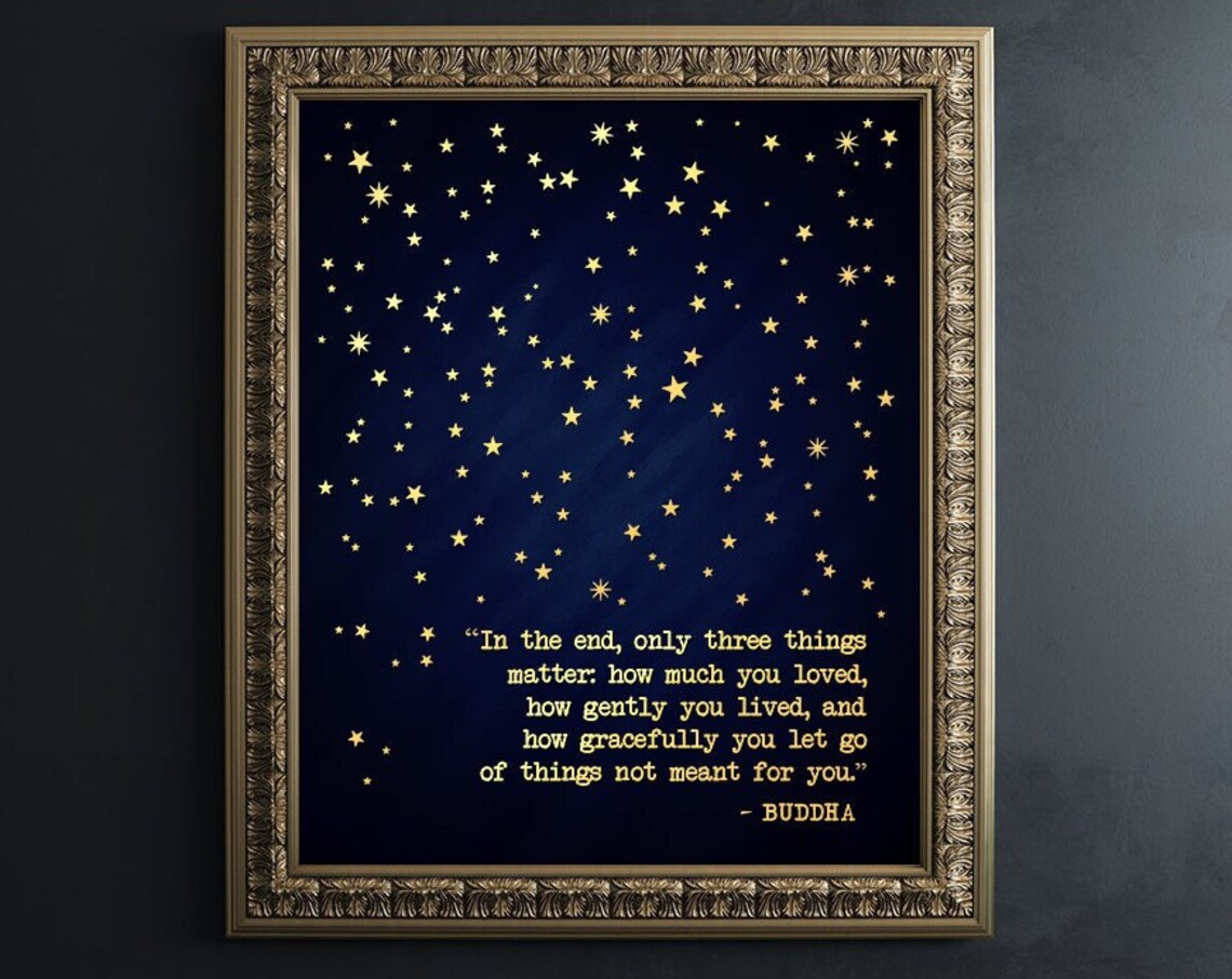 Buddha Quote Art Print, Gold Foil Typewriter Font