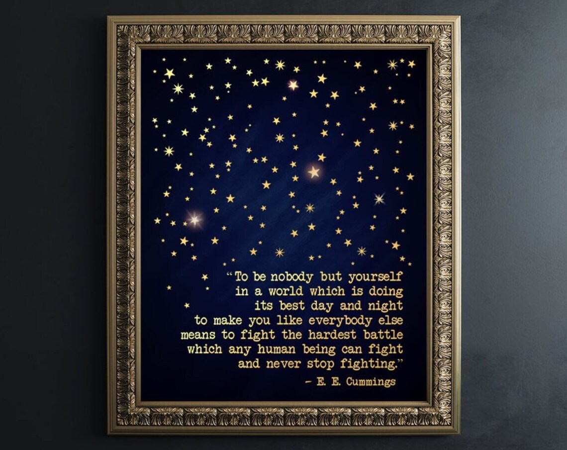 E. E. Cummings Poetry Art Print, Inspirational Decor