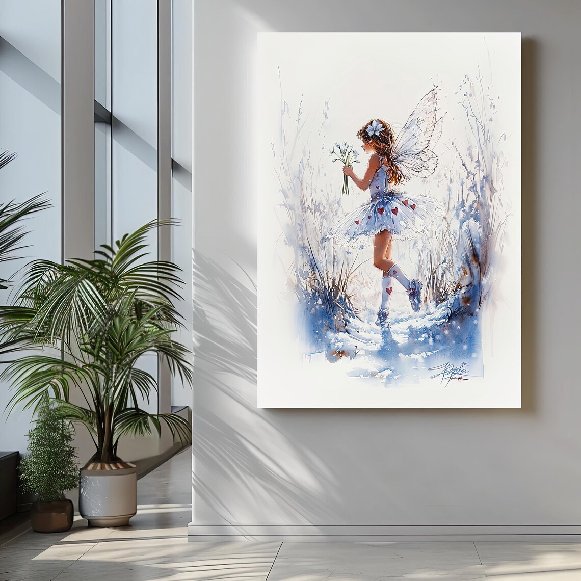 Magical Watercolour Fairy Ballerina In Spring Art Print - Image 2