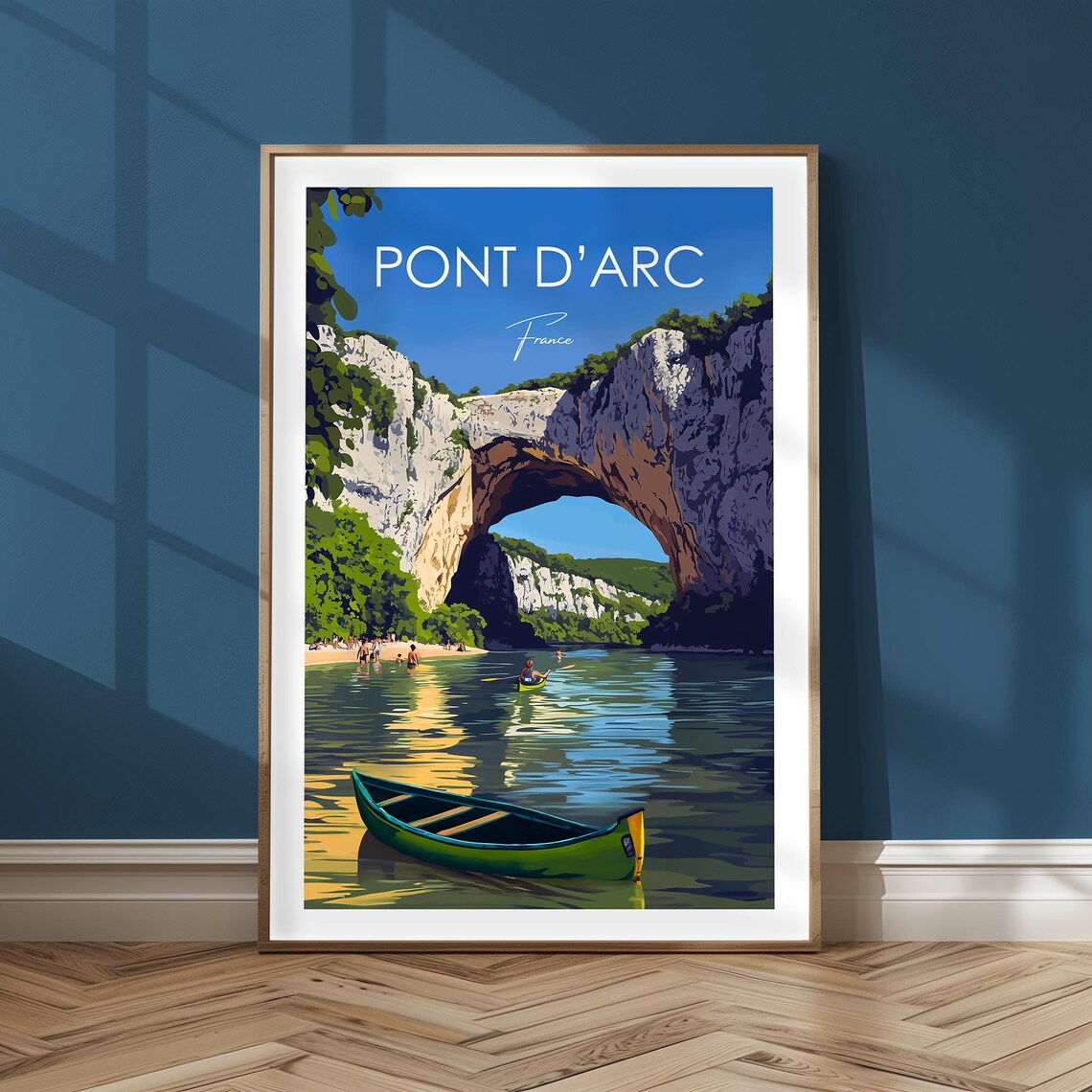Pont d'Arc Travel Poster, Ardèche Landscape Art